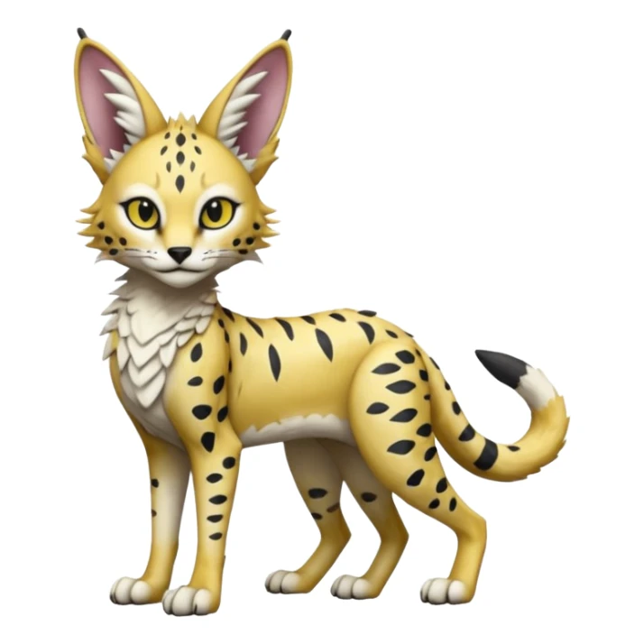 Epic complex detailed aesthetic-scenic-Fakémon-Trico-Sergal-Serval-Vernid-creature sticker