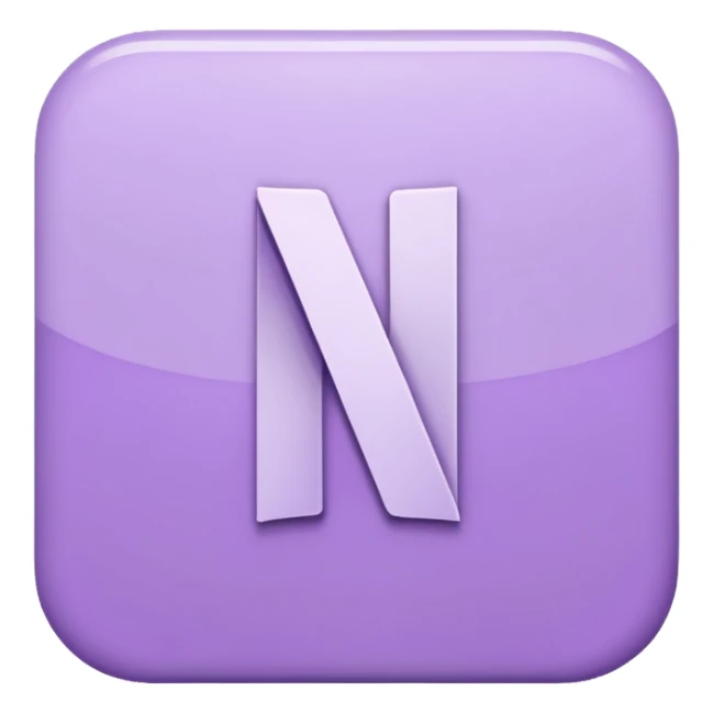 Netflix aesthetic "N" logo in pastel purple sticker