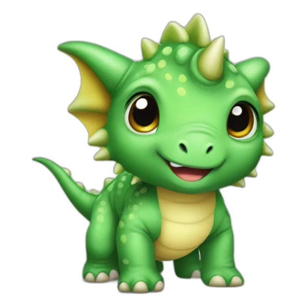 Baby cute green triceratops sticker