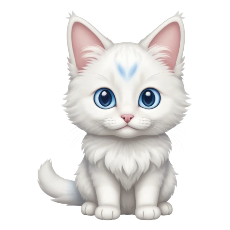 full body of baby Turkish Angora cat  sticker