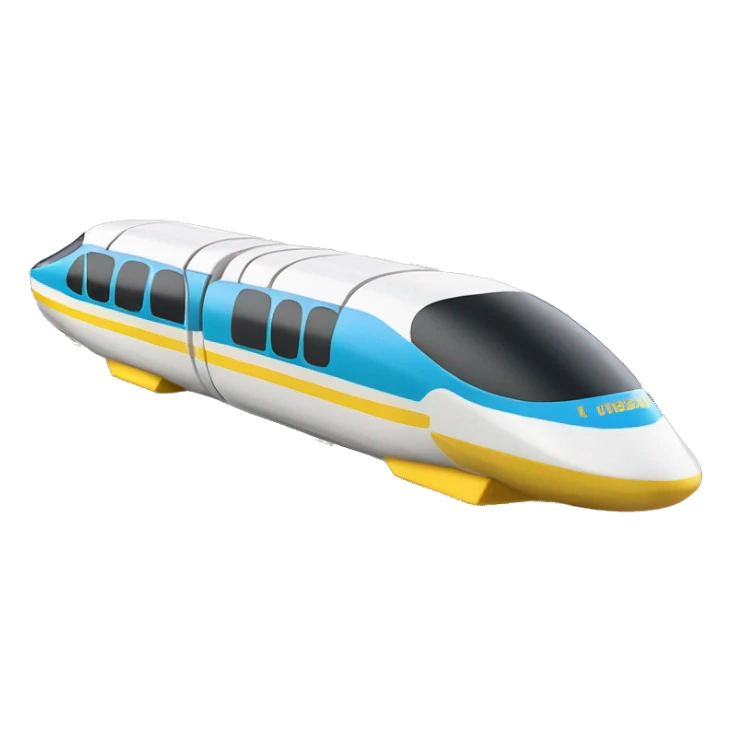 Disney world iconic vintage monorail white with yellow line sticker