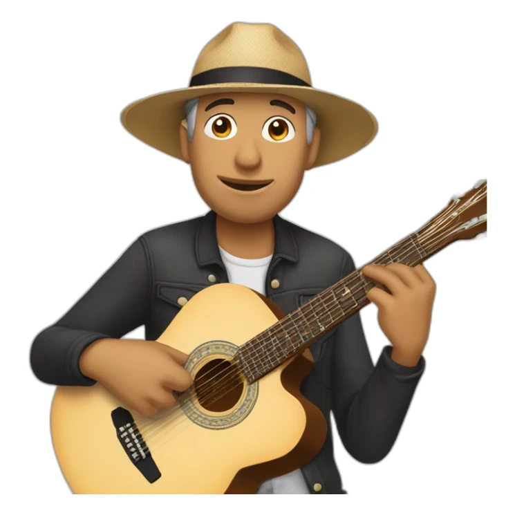 Pélican qui joue de la guitare  sticker