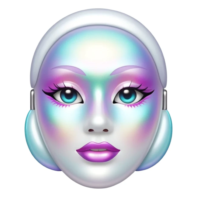 Iridescent pearl lipstick mask  sticker