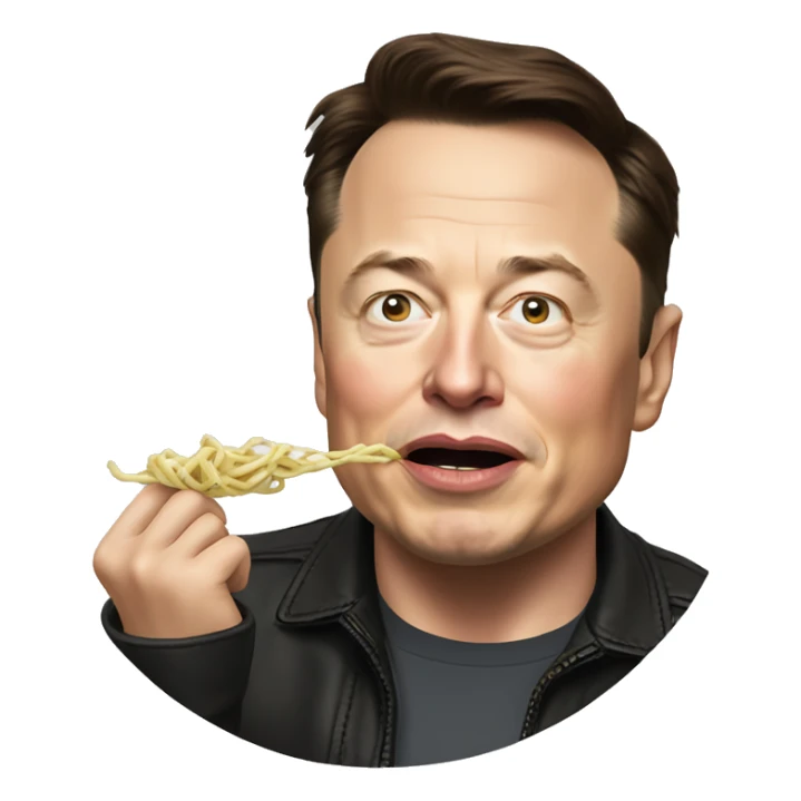 Elon Musk qui mange des nouilles  sticker