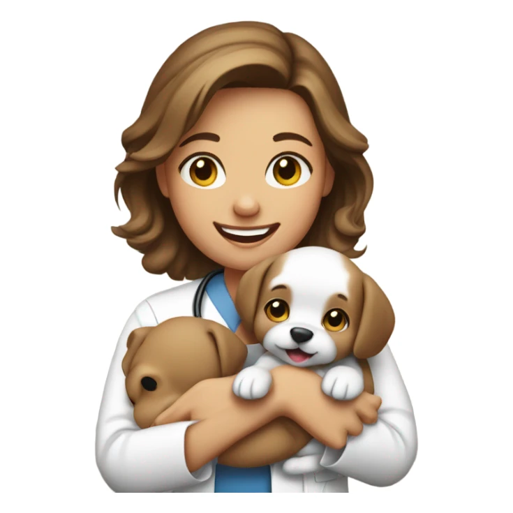 Vet nurse holding a puppy  sticker