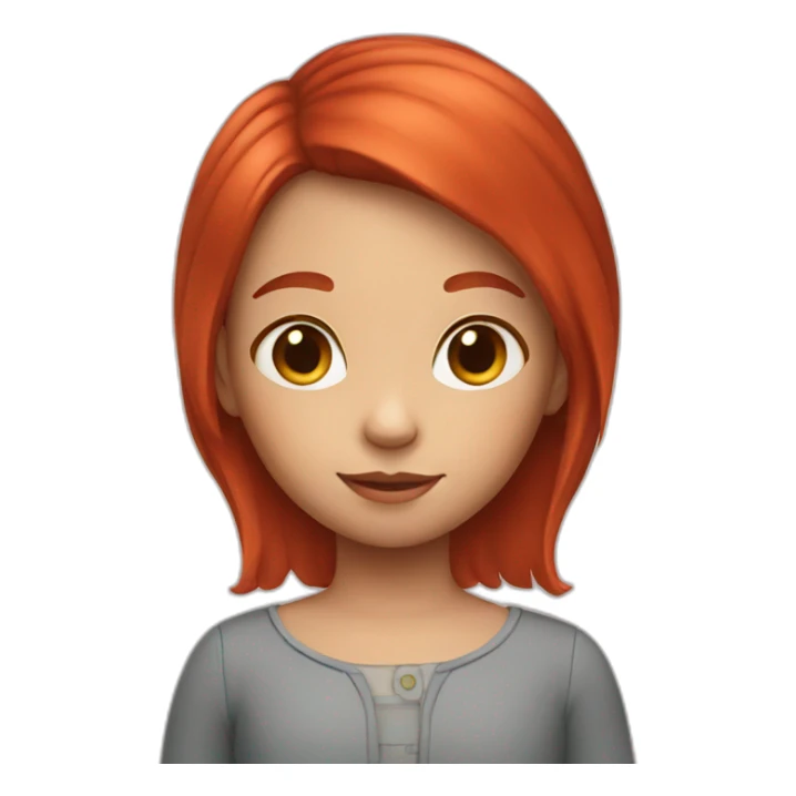 A little girl with short red hair sticker