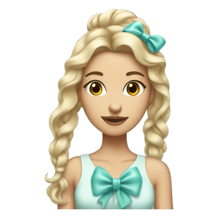 Pretty tall girl with a Tiffany bow in her hair sticker