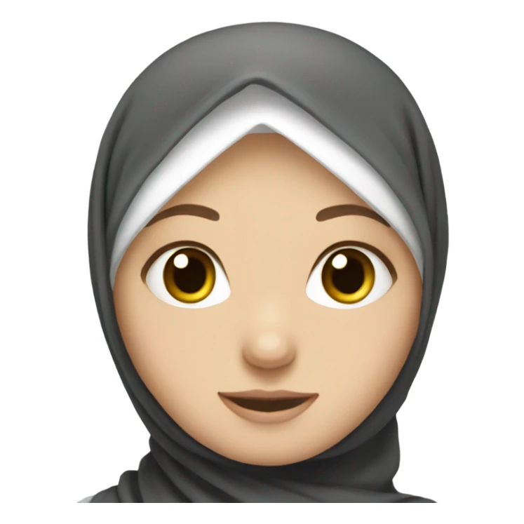 Cute white girl emoji in hijab  sticker