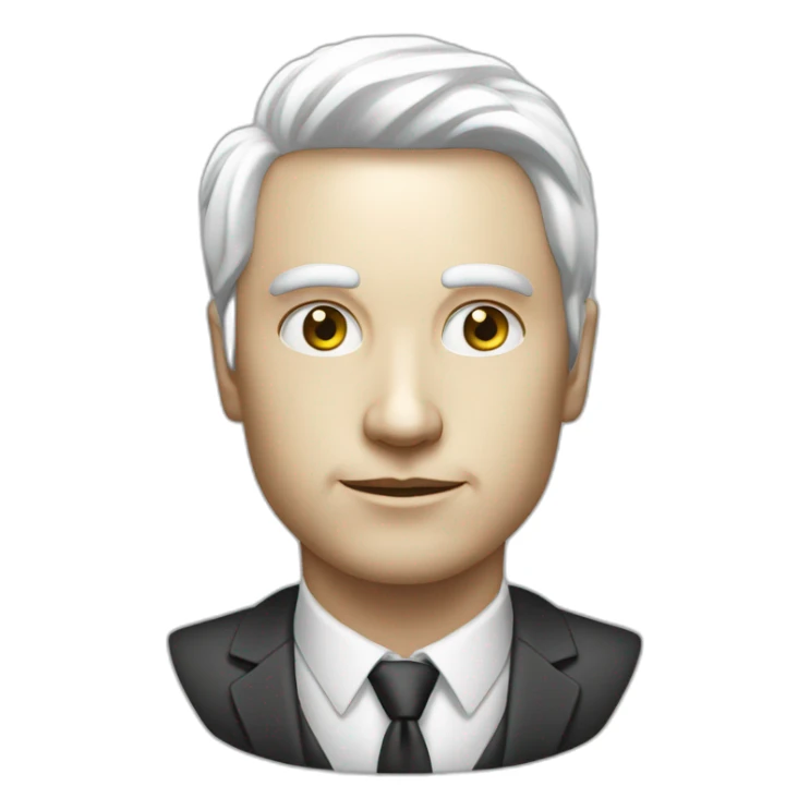 white skinned man head banker crypto usd rich future cyberpunk magic sticker