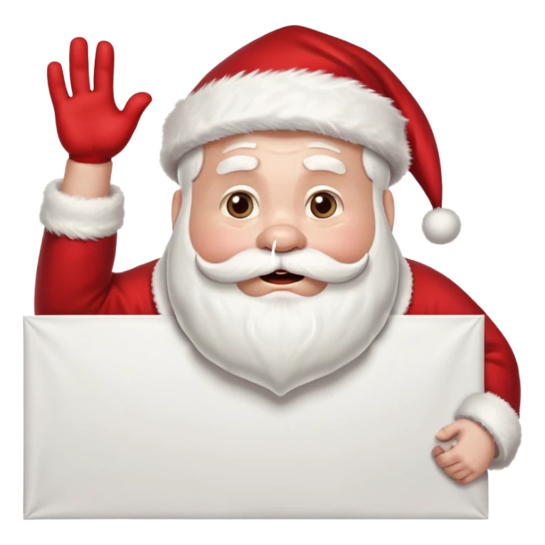 drunk santa holding up a huge blank banner 4 times his size above his head sticker