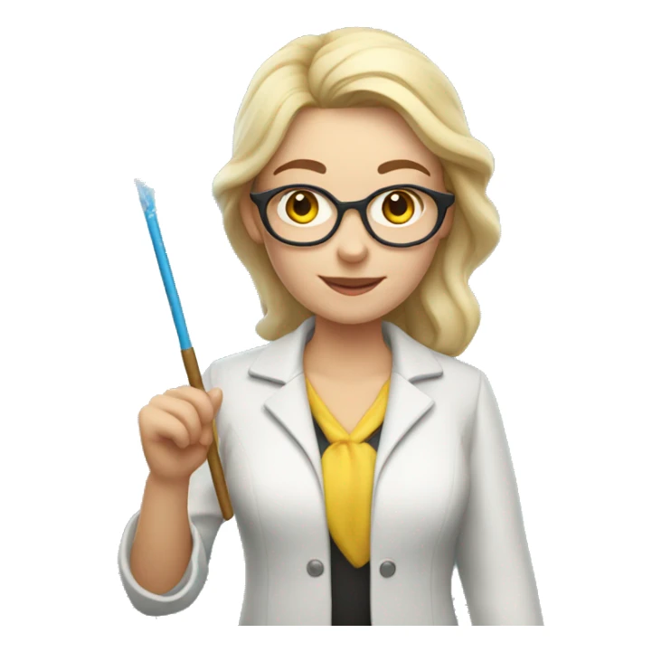 A Ukrainian female teacher holds a magic wand in her hand sticker