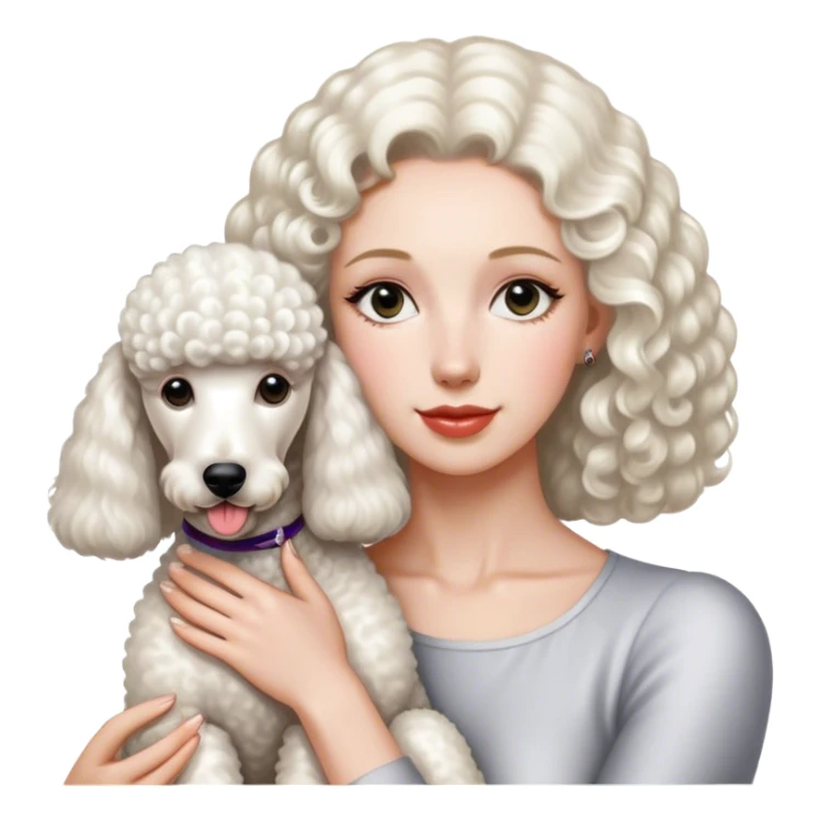 White Standard Poodle and Women sticker