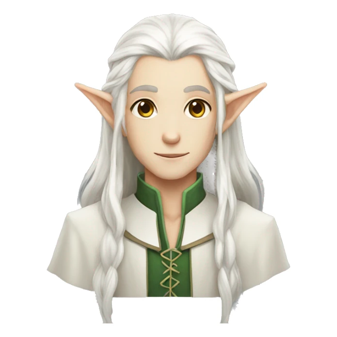 elf magus young white long hair sticker