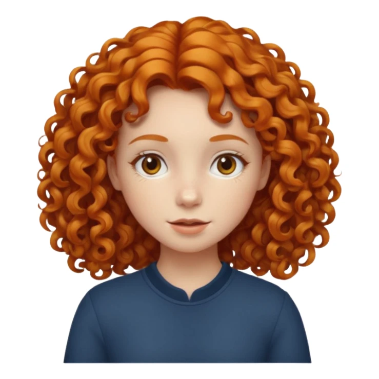 A ginger girl with curly hair in this style 👩🏼‍🦱 sticker