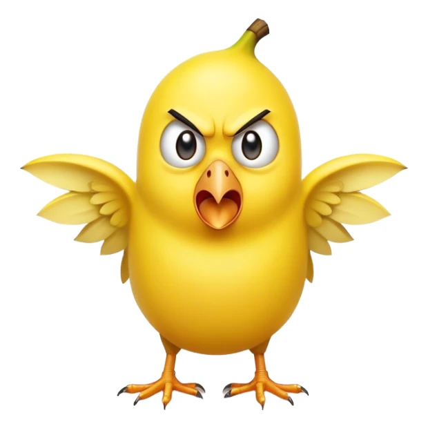 Hello angry bird shaped like a banana  sticker