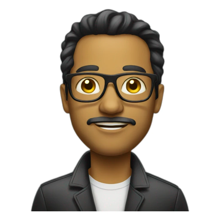 white entrepreneur with yellow tinted glasses and combed black hair  sticker