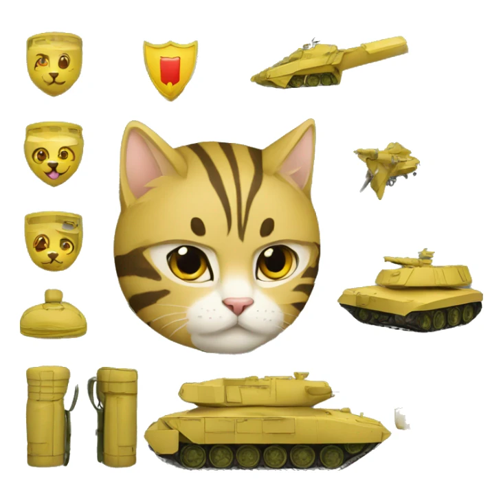 Ukrainian military cat (air defense) army sticker