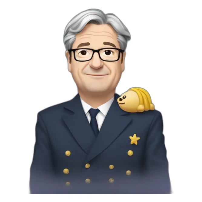 Jean-Luc Melonchon caresse Marine Le Pen sticker