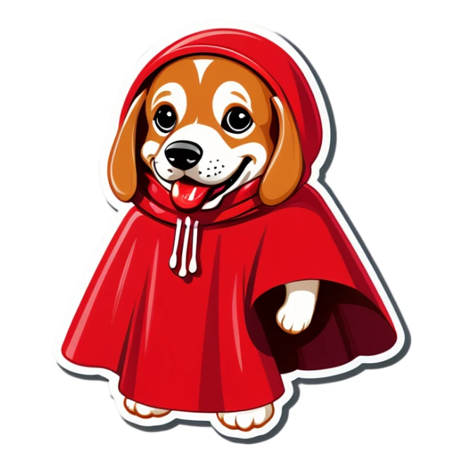 hotdog wearing poncho sticker