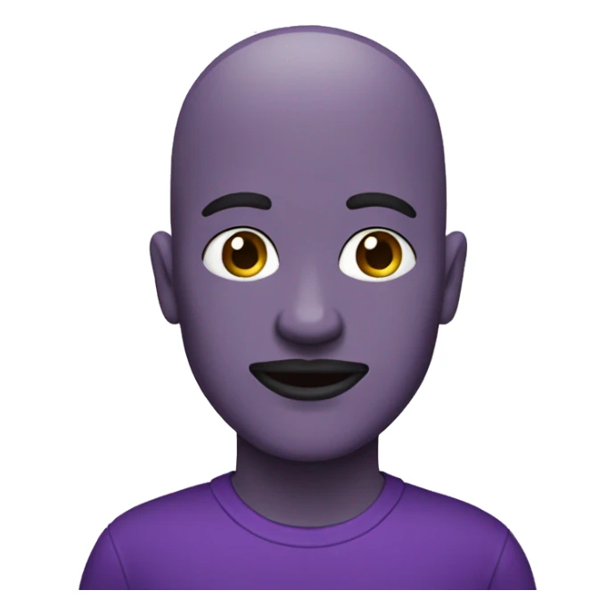 Bald male emoji with purple skin and goatee sticker