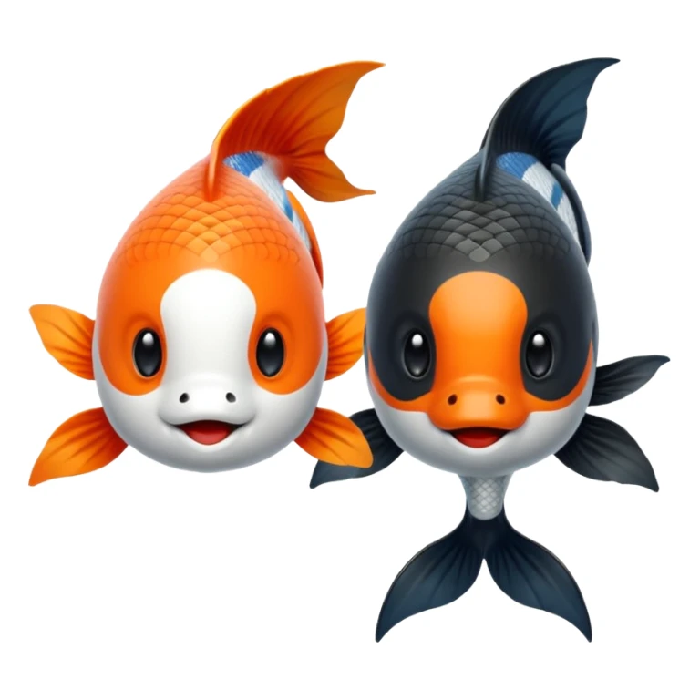 Creo dos pezes koi, como el Jim y el jam uno blaco y otro negro. sticker