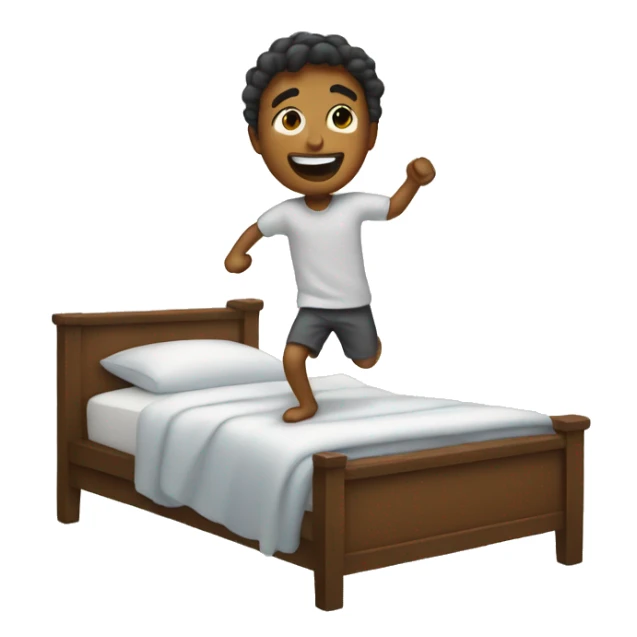 A person getting out of bed happy sticker