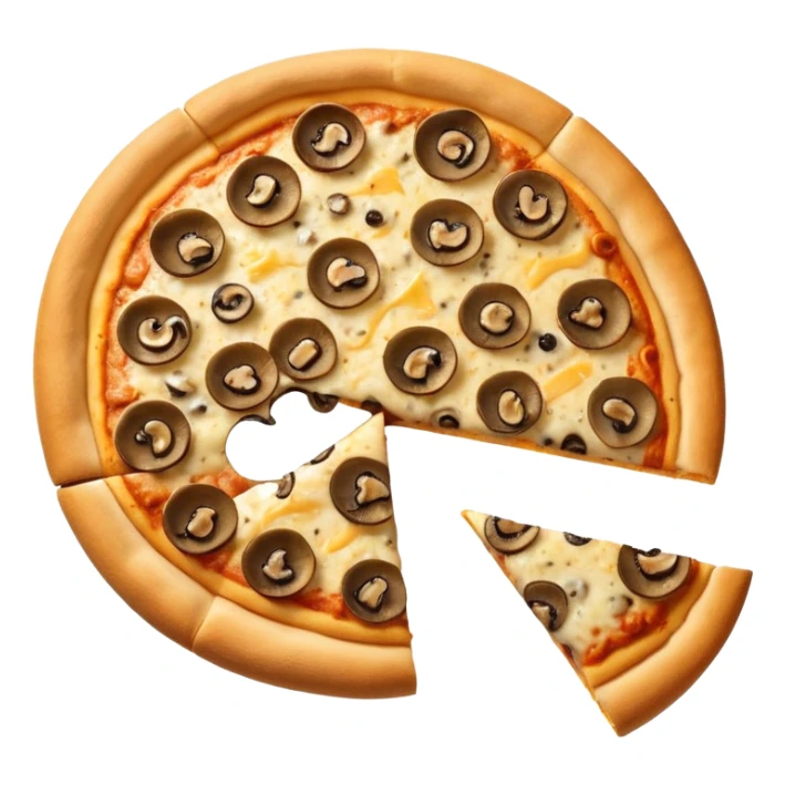 Cheese and Mushroom pizza no leaves  sticker