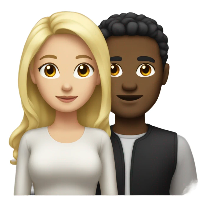 blonde woman and black haired man sticker