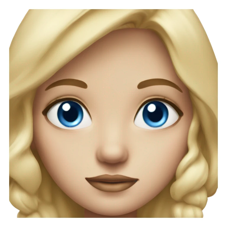 Blue eye blonde girl close-up portrait sticker