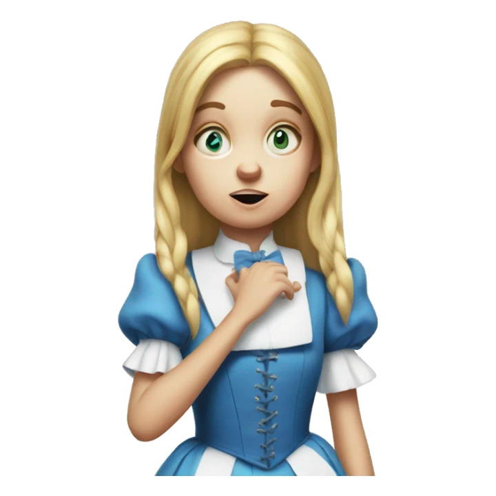 Alice in Wonderland having a hard time  sticker