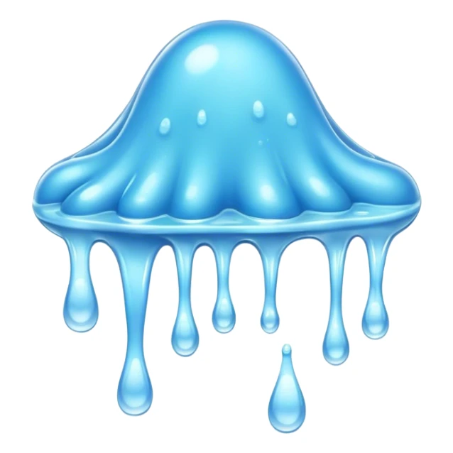 Cinematic Realistic Clear Blue Slime, glossy and translucent with a soft blue hue, light reflecting off its smooth surface, subtle bubbles trapped inside, slightly jiggling with movement, delicate highlights enhancing its wet and squishy texture, glowing with a soft, magical aura. sticker