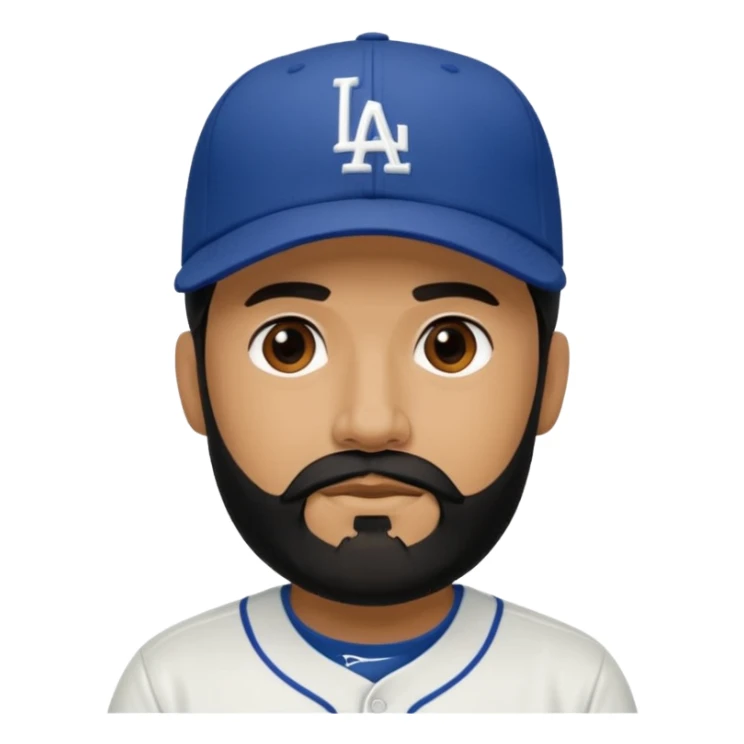 Can you make a guy with a black beard wearing an LA dodger hat? sticker
