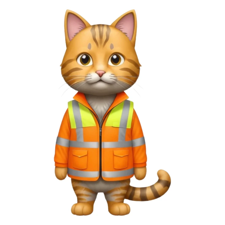 tabby cat in hi-vis clothing facing right sticker