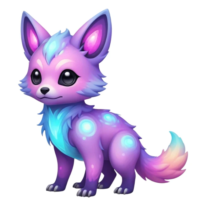 Epic Edgy Cute Colorful Pastel Nebula Modern Vernid-Protogen-creature-animal, full body sticker