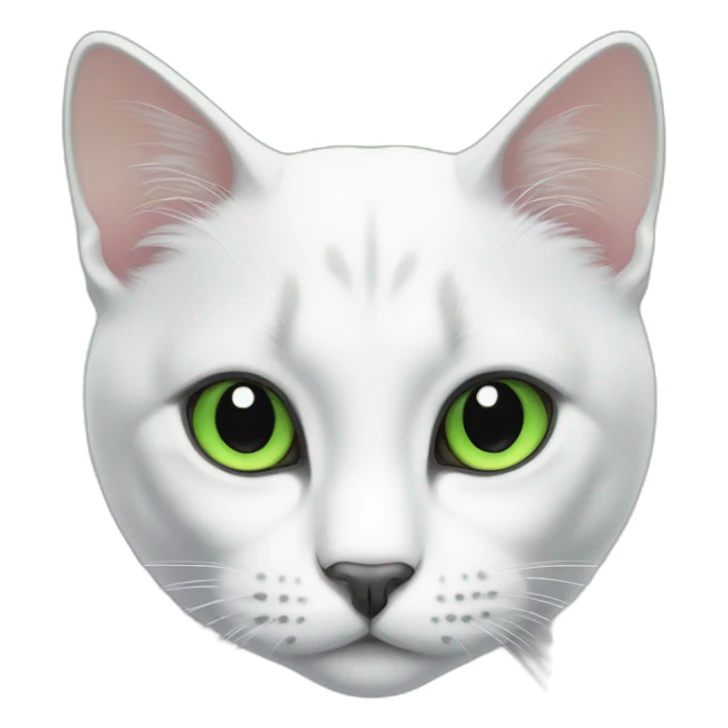 white cat with black spots and green eyes sticker