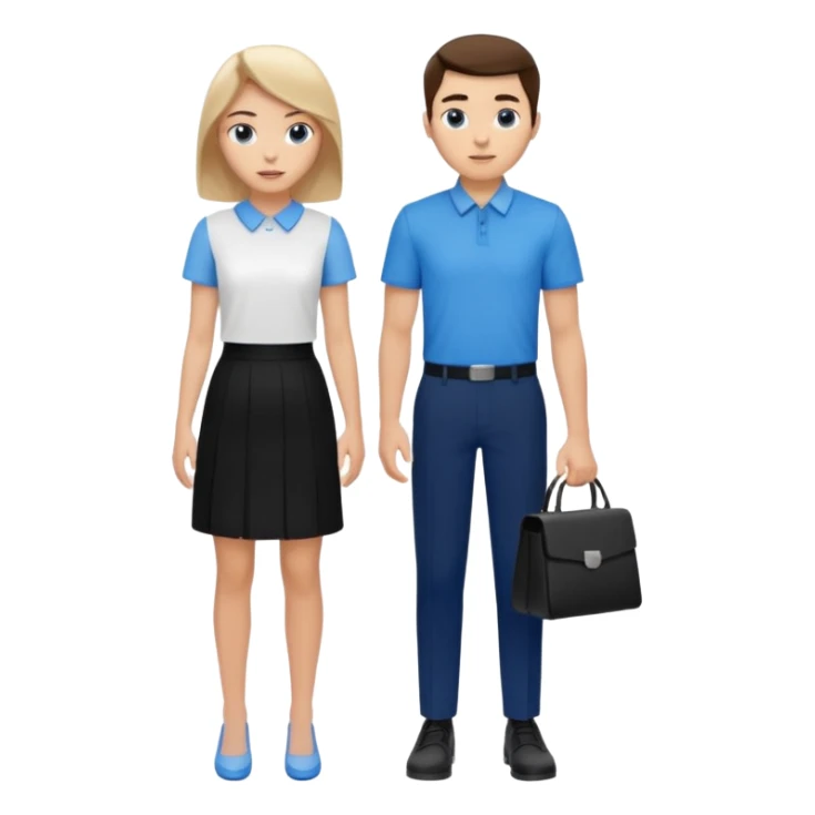 creame elementos graficos sguieendo este mismo modelo pero pensando en que sean para educacion edtech elearnig de ese estilo version hombre joven y mujer joven con colores coprorativos celeste negro blanco  sticker