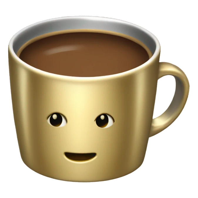 vintage Metallic Gold mug of coffe sticker