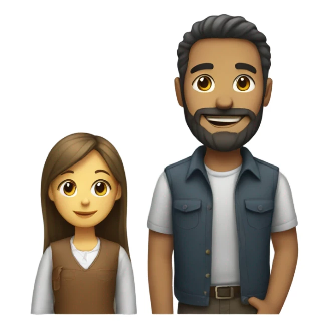 smiling girl with bearded man sticker