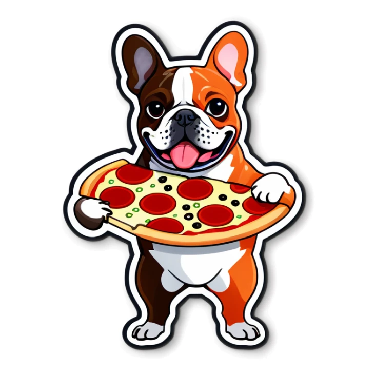 French Bulldog Rating Pizza  sticker