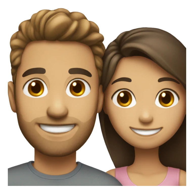 smiling girl with brunette boyfriend  sticker