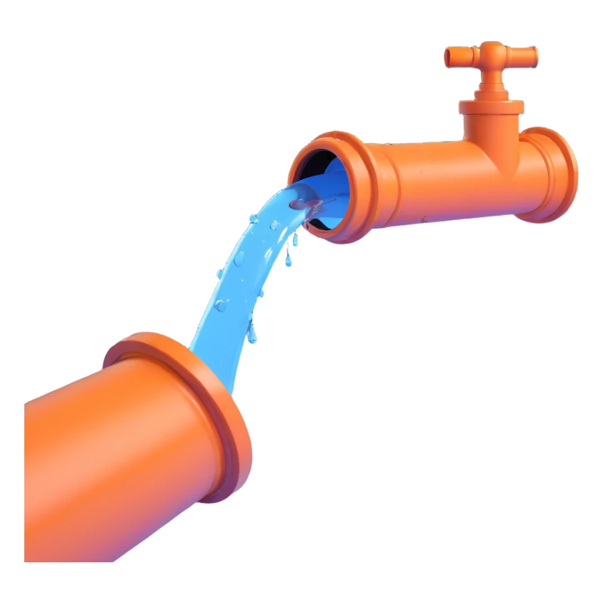 
3D render of a cracked pipe with water dripping from it, Pixar-style, clean and realistic, soft reflections, isolated on white background, professional and colorful

 sticker