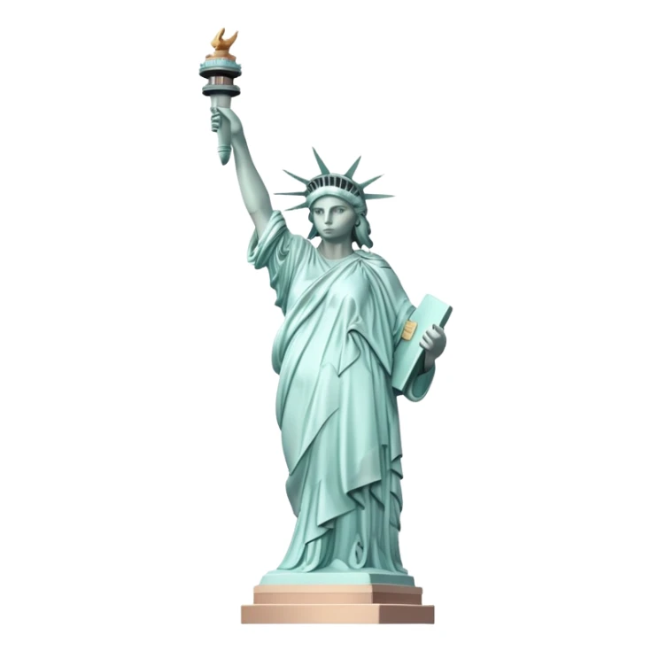 Statue of Liberty with gentle pastel colors, not bright sticker