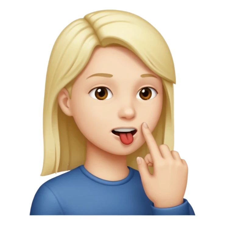 Persona mordiendose el dedo de lado sticker