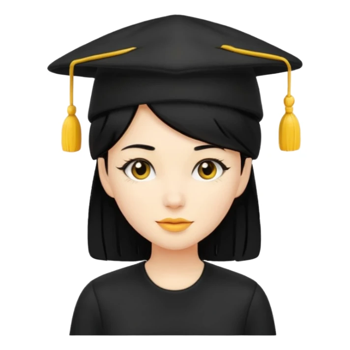 black haired women with black outfit and yellow hat sticker