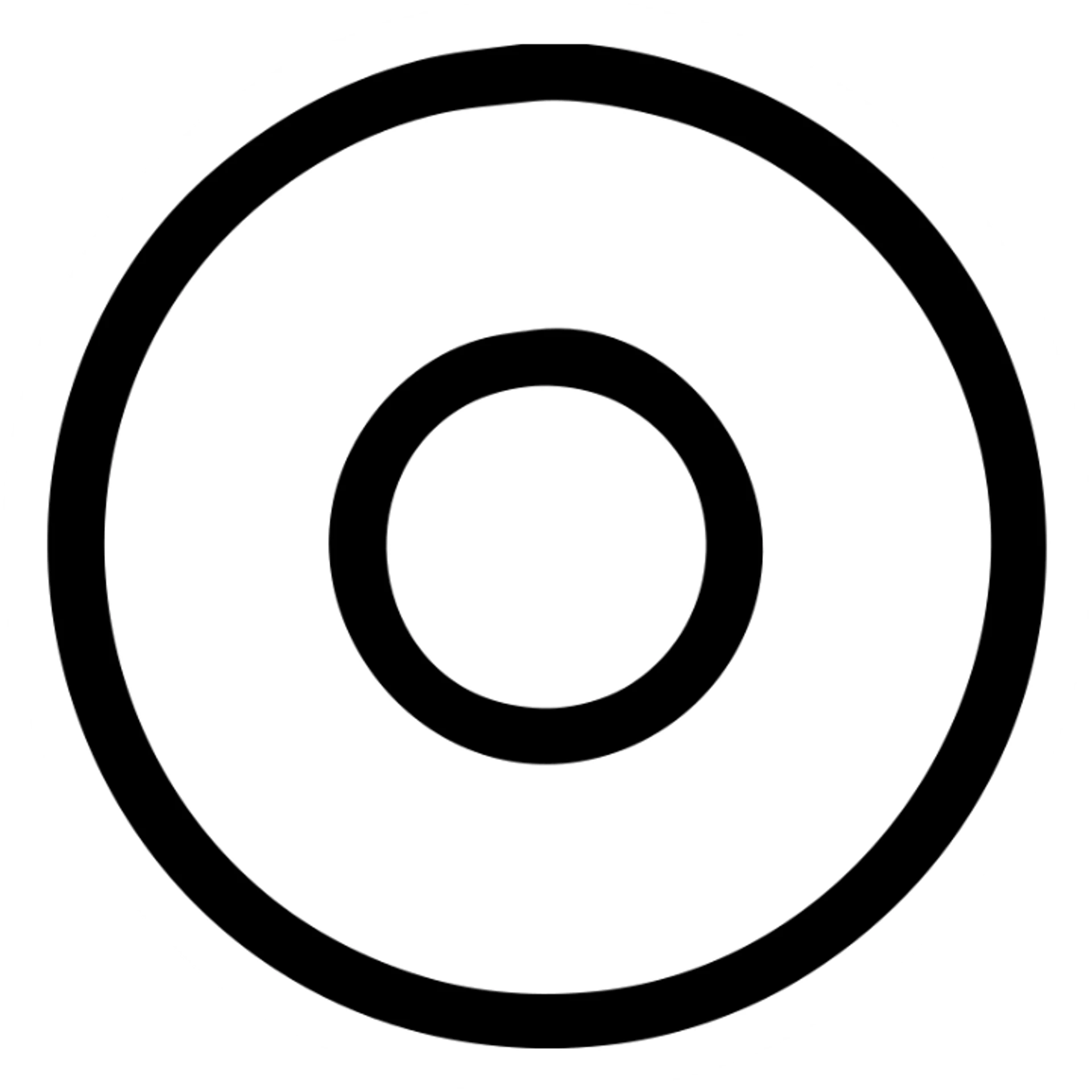 minimal icon, simple round donut shape, tan color, clean lines sticker