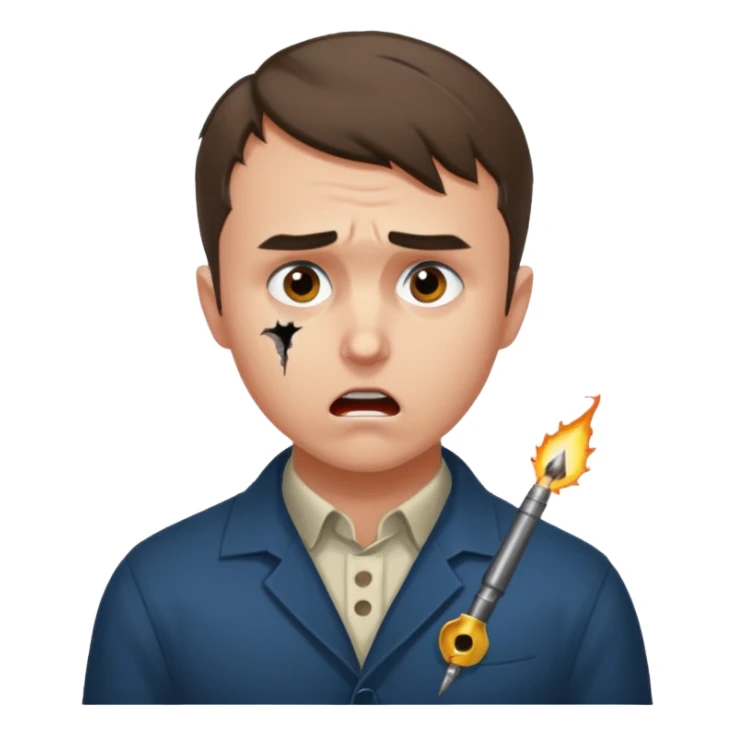 Charlie kirk with bullet hole on neck and scared expression  sticker