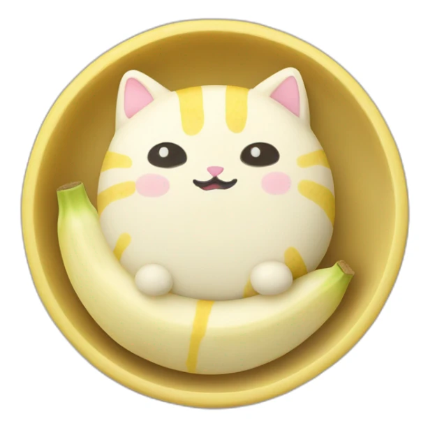banana rice cake mochi cat sticker