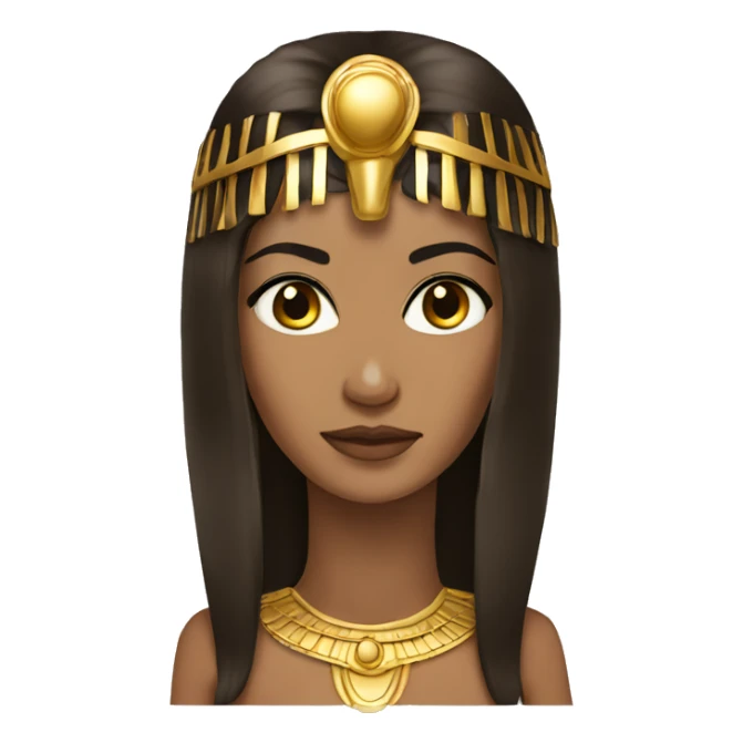 Cleopatra with long hair brown sticker