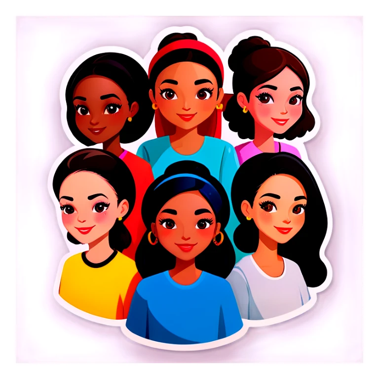 A group of women from every nationality  sticker
