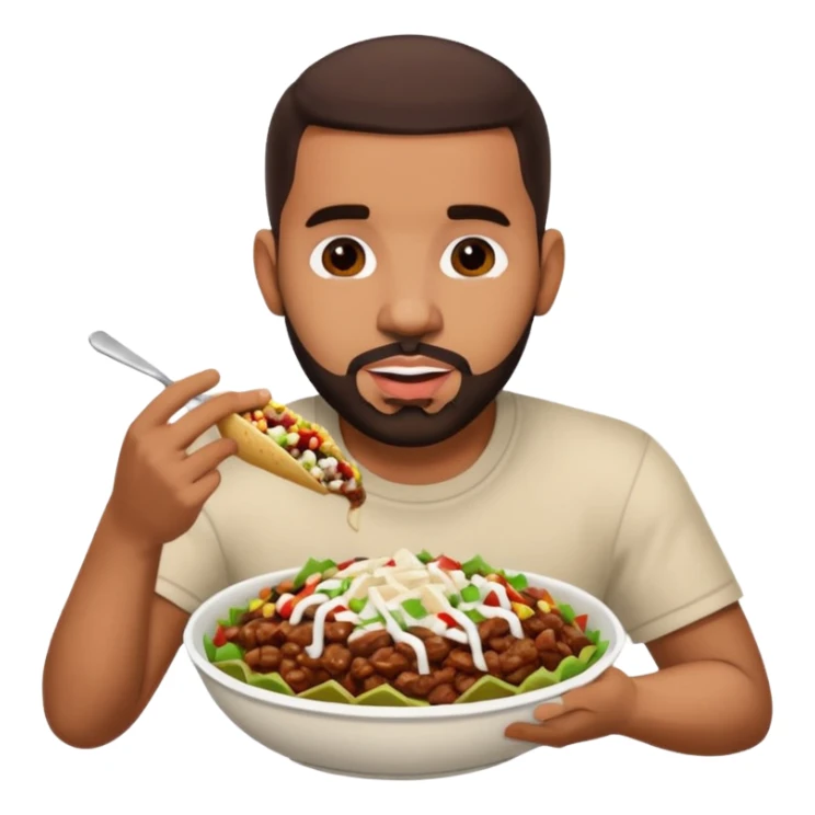Drake eating a chipotle burrito bowl sticker
